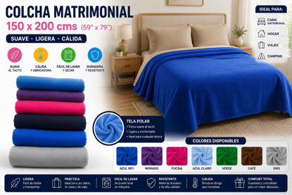Foto de Colcha Matrimonial OAA2898 150x200 cms Colores (102)