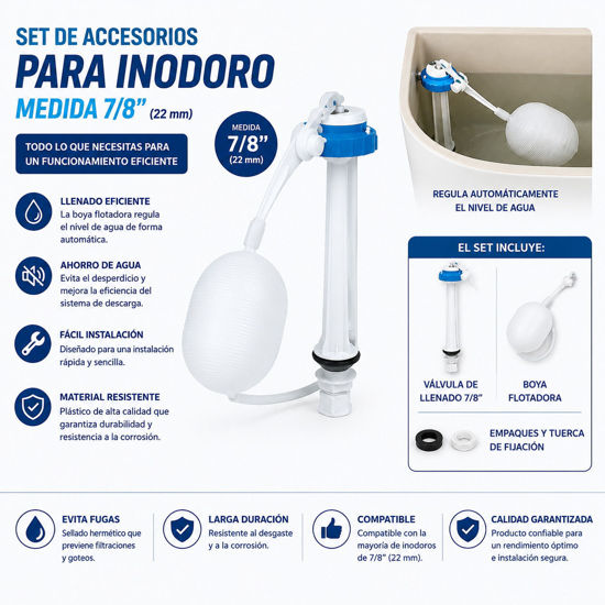 Foto de ACCESORIOS INODORO SET 7/8" PH-SXP31/F201-01