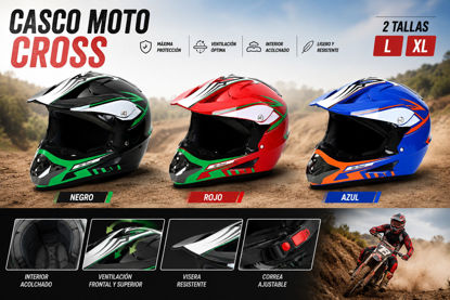 Foto de Casco moto Plastico Cross