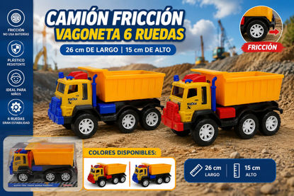 Foto de CAMION FRICCION VAGONETA 6 RUEDAS #832-46-A68922 / 26largx15alt cms ( 72)