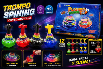 Foto de Trompo Set 12 pcs con sonido y luz spinning GET08-02 supertop(30)