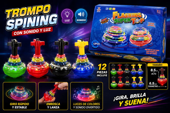 Foto de Trompo Set 12 pcs con sonido y luz spinning GET08-02 supertop(30)