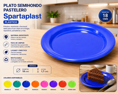 Foto de Plato semihondo Pastelero Spartaplast Plástico 0406 18x1.7cms