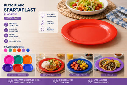 Foto de Plato Plano spartaplast plastico 0405 25x2 cms (288)