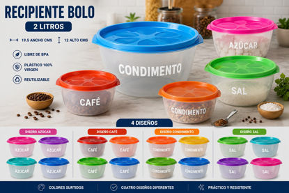 Foto de Recipiente Bolo  Rey 2 litros