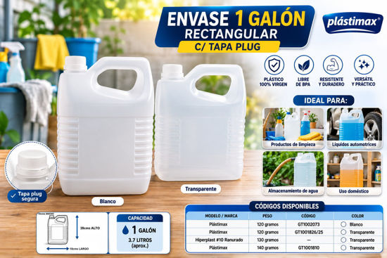 Foto de Envase 1 galon Rectangular