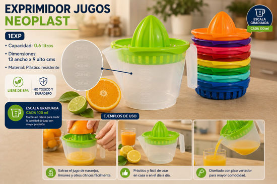 Foto de Exprimidor Jugos Neoplast 1EXP 0.6 ltrs 13diam,9alt cms (120)